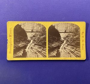 1615:: 1880s Descriptive Views, Flat Stereoviews, New York, Watkins Glen, NY, railroad, bridge,