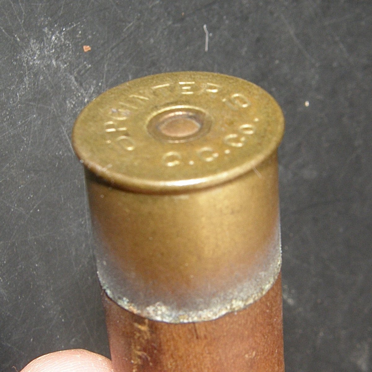 0510:: 1904-? Meridian Shotgun Shell Casing: 'Pointer 10 gauge C.C.Co' -  Mark C. Grove