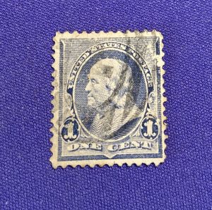 0875:: Stamps, 1c dull blue 1890 Franklin