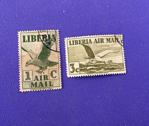 1095:: 2 Bird Stamps, 1938 Gull 3c, Eagle 1c.