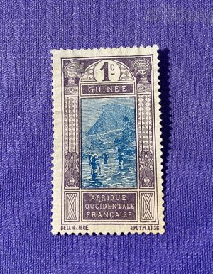 1271:: Stamps, 1913, French Guinea, Africa, Landscape, Ford at Kitim, uncancelled