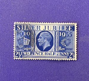 1332:: Stamps, GB, 1935, Prussian blue, 2½P, 25th Anniversary of King George V, cancelled