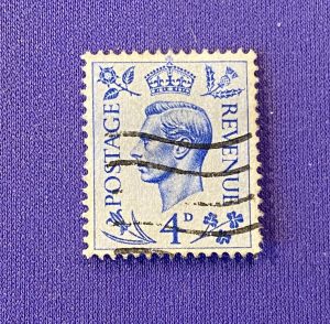 1333:: Stamps, GB, 1950, bright blue, 4d, King Edward VIII, cancelled Sc#285