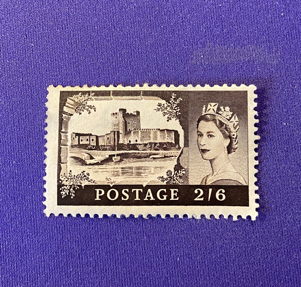 1336:: Stamps, GB, 1955-1958, blackish brown, 6/P, Castles, Queen ...