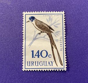 1431:: BIG Stamps, Uruguay, 1962, 1.40c, airmail, animals, birds, song birds, uncirculated