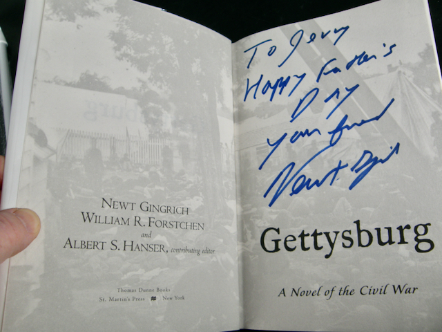 =SOLD= 1623:: -SIGNED- 1st Edition June 2003: "Gettysburg: A Novel of the Civil War" by Newt Gingrich and William R. Forstchen - Image 2