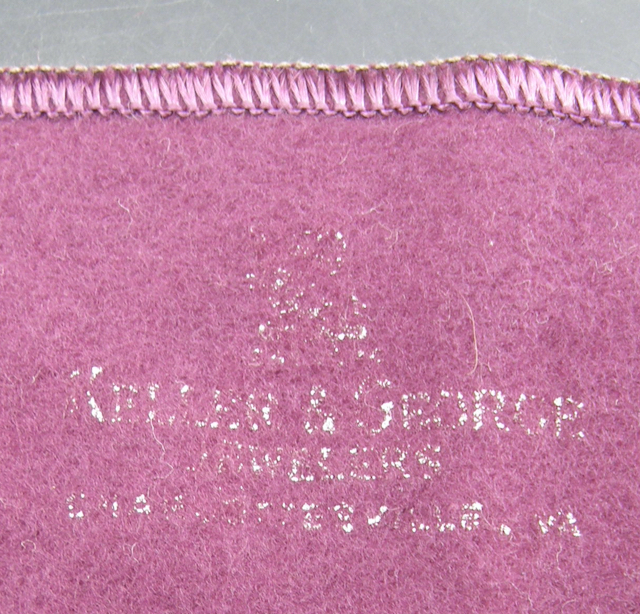 1989:: Flatware Storage Sleeve PURPLE flannel cloth: 10"H 15"W. Circa 1900-1940. With 6 big 4" serving pockets, over-flaps left and upper. Maker's mark: Keller and George, Charlottesville, Virginia. - Image 3