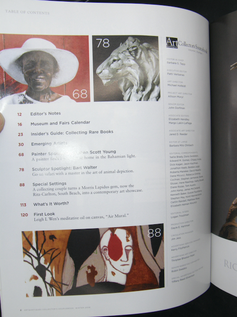 2463:: Art & Antiques Collector's Sourcebook, 2008, Special Edition. Ritz Carlton Art, Bart Walter, Stephen Scott Young, Ceramists - Image 3